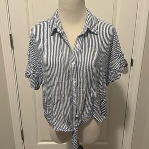 Mossimo Supply Co Tie front Button Up Blouse